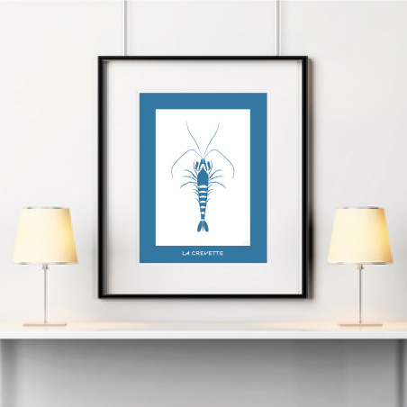 Crevette Affiche Bleue