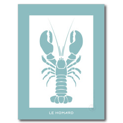 Homard Affiche Bleue Claire