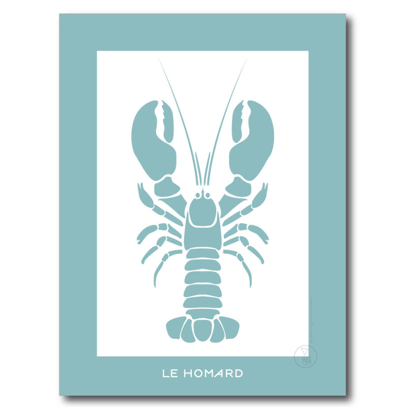 Homard Affiche Bleue Claire