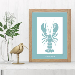 Homard Affiche Bleue Claire