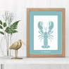 Homard Affiche Bleue Claire