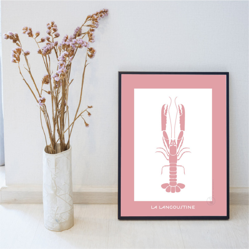 Langoustine Affiche Rose