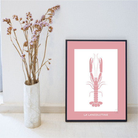Langoustine Affiche Rose