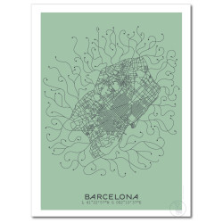 Barcelone Affiche Plan