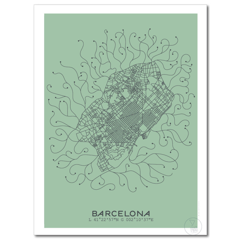 Barcelone Affiche Plan