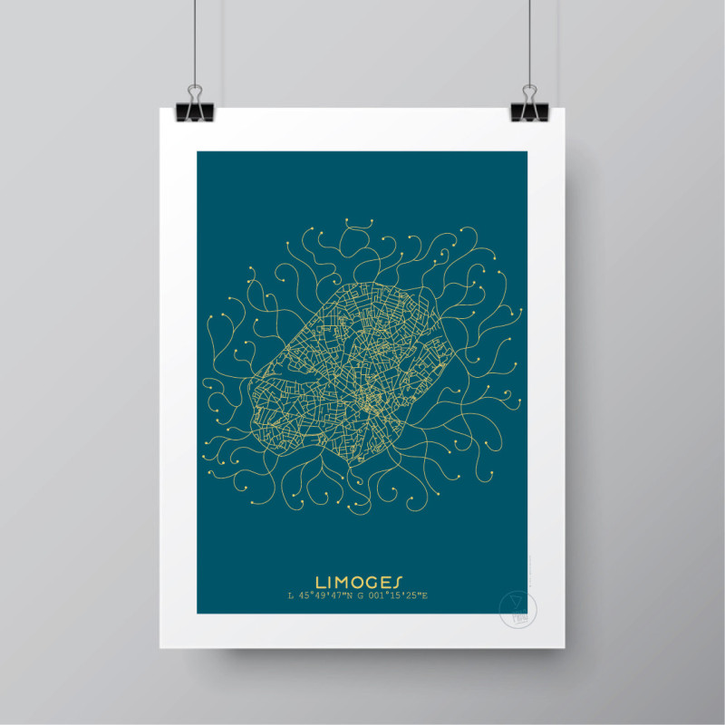 Limoges Affiche Plan
