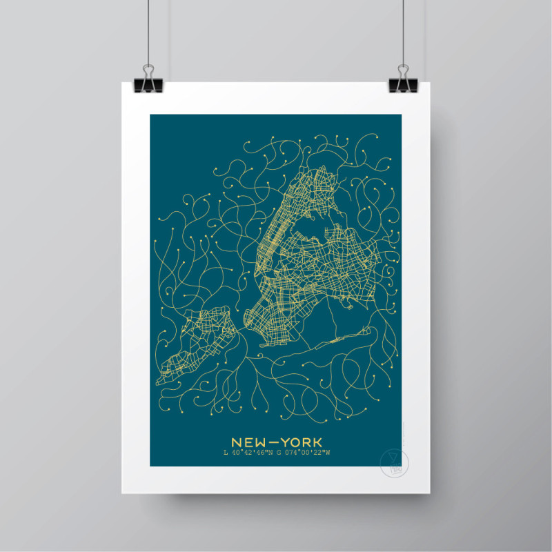 New York Affiche Plan