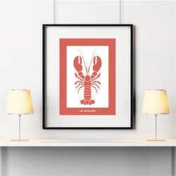Homard Affiche Rouge